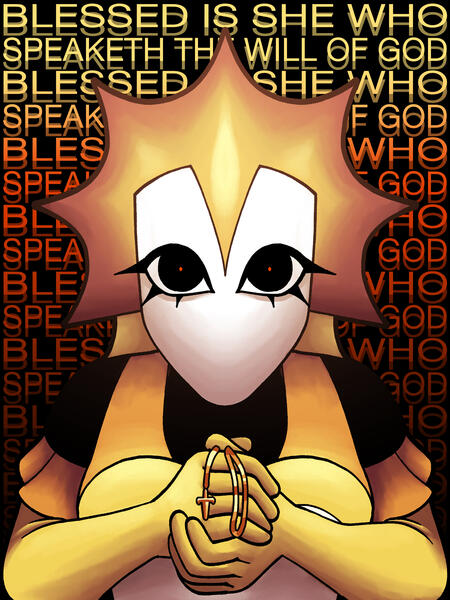 Soft-shaded bust, abstract BG; $45