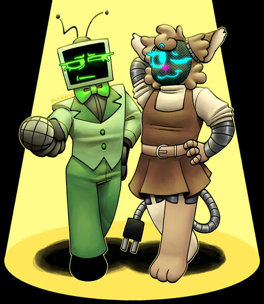 Soft-shaded full-body, 2 chars; $90 *